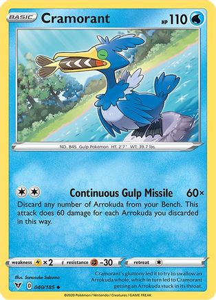 SWSH04 Vivid Voltage 040/185 Cramorant - Reverse Holofoil - Uncommon