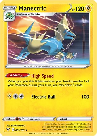 SWSH04 Vivid Voltage 052/185 Manectric - Reverse Holofoil - Rare