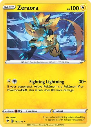 SWSH04 Vivid Voltage 061/185 Zeraora - Holofoil - Holo Rare