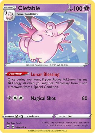 SWSH04 Vivid Voltage 064/185 Clefable - Rare