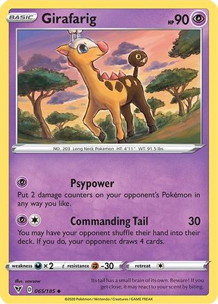 SWSH04 Vivid Voltage 065/185 Girafarig - Uncommon