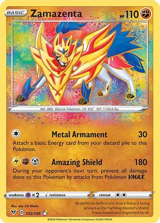 SWSH04 Vivid Voltage 102/185 Zamazenta - Holofoil - Amazing Rare