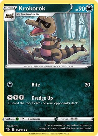 SWSH04 Vivid Voltage 108/185 Krokorok - Reverse Holofoil - Uncommon