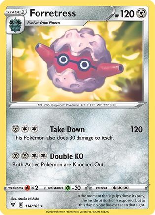 SWSH04 Vivid Voltage 114/185 Forretress - Reverse Holofoil - Rare