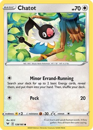 SWSH04 Vivid Voltage 139/185 Chatot - Common
