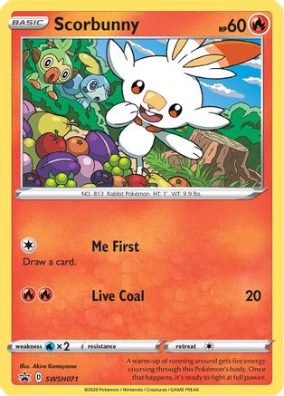 SWSH Sword & Shield Promo Cards SWSH071 Scorbunny - Holofoil - Promo