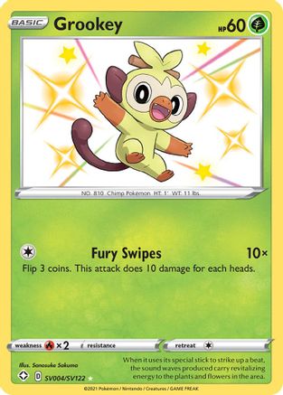 Shining Fates Shiny Vault SV004/SV122 Grookey - Holofoil - Shiny Holo Rare