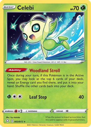 Shining Fates 003/072 Celebi - Reverse Holofoil - Rare