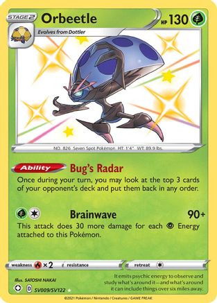 Shining Fates Shiny Vault SV009/SV122 Orbeetle - Holofoil - Shiny Holo Rare