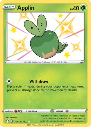 Shining Fates Shiny Vault SV012/SV122 Applin - Holofoil - Shiny Holo Rare