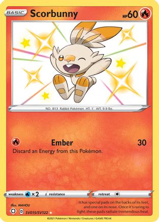Shining Fates Shiny Vault SV015/SV122 Scorbunny - Holofoil - Shiny Holo Rare