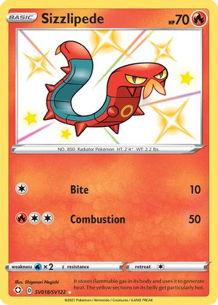 Shining Fates Shiny Vault SV018/SV122 Sizzlipede - Holofoil - Shiny Holo Rare