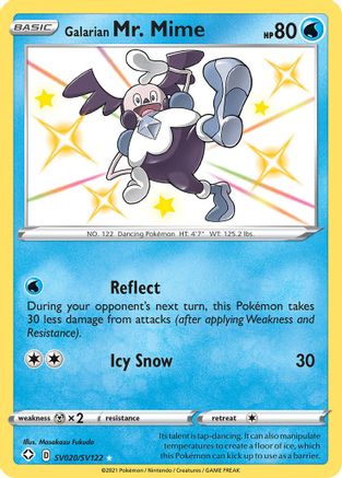 Shining Fates Shiny Vault SV020/SV122 Galarian Mr. Mime - Holofoil - Shiny Holo Rare