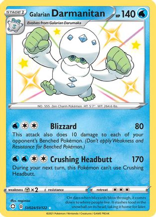Shining Fates Shiny Vault SV024/SV122 Galarian Darmanitan - Holofoil - Shiny Holo Rare
