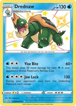Shining Fates Shiny Vault SV029/SV122 Drednaw - Holofoil - Shiny Holo Rare