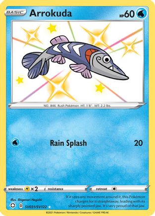 Shining Fates Shiny Vault SV031/SV122 Arrokuda - Holofoil - Shiny Holo Rare