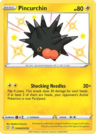Shining Fates Shiny Vault SV043/SV122 Pincurchin - Holofoil - Shiny Holo Rare