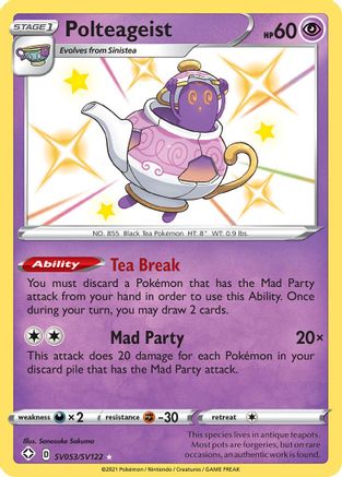Shining Fates Shiny Vault SV053/SV122 Polteageist - Holofoil - Shiny Holo Rare