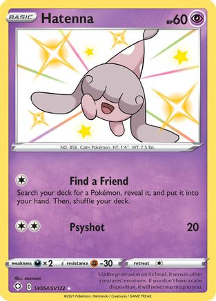 Shining Fates Shiny Vault SV054/SV122 Hatenna - Holofoil - Shiny Holo Rare