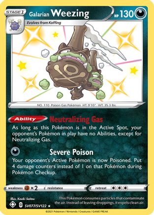 Shining Fates Shiny Vault SV077/SV122 Galarian Weezing - Holofoil - Shiny Holo Rare