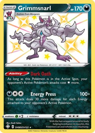 Shining Fates Shiny Vault SV085/SV122 Grimmsnarl - Holofoil - Shiny Holo Rare