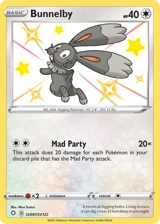 Shining Fates Shiny Vault SV097/SV122 Bunnelby - Holofoil - Shiny Holo Rare