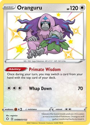 Shining Fates Shiny Vault SV098/SV122 Oranguru - Holofoil - Shiny Holo Rare