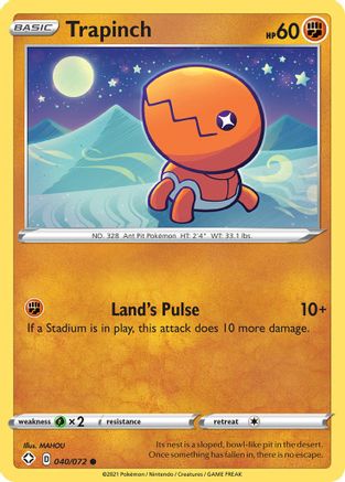 Shining Fates 040/072 Trapinch - Reverse Holofoil - Common