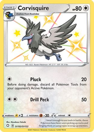 Shining Fates Shiny Vault SV102/SV122 Corvisquire - Holofoil - Shiny Holo Rare