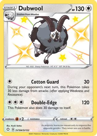 Shining Fates Shiny Vault SV104/SV122 Dubwool - Holofoil - Shiny Holo Rare