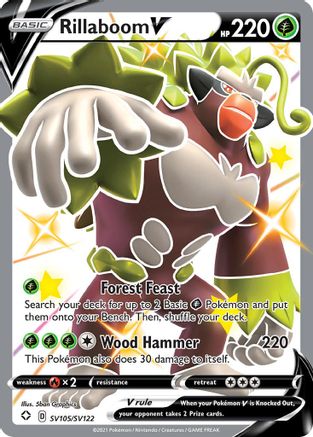 Shining Fates Shiny Vault SV105/SV122 Rillaboom V - Holofoil - Shiny Holo Rare