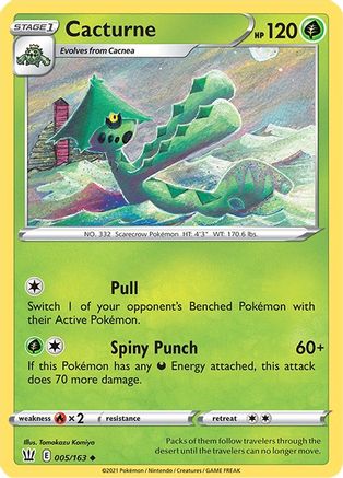 SWSH05 Battle Styles 005/163 Cacturne - Reverse Holofoil - Uncommon
