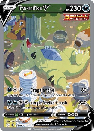 SWSH05 Battle Styles 155/163 Tyranitar V (Alternate Full Art) - Holofoil - Ultra Rare