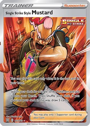 SWSH05 Battle Styles 163/163 Single Strike Style Mustard (Full Art) - Holofoil - Ultra Rare