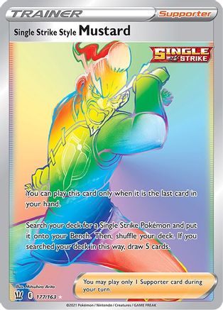 SWSH05 Battle Styles 177/163 Single Strike Style Mustard (Secret) - Holofoil - Secret Rare