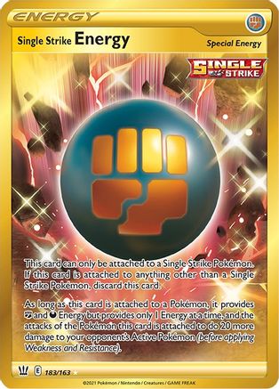 SWSH05 Battle Styles 183/163 Single Strike Energy (Secret) - Holofoil - Secret Rare