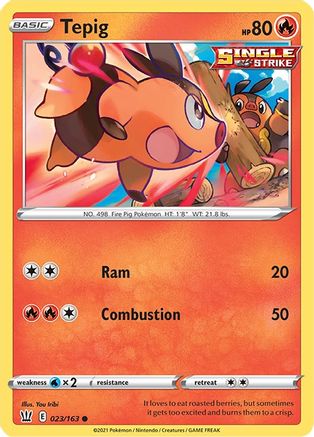 SWSH05 Battle Styles 023/163 Tepig - Reverse Holofoil - Common