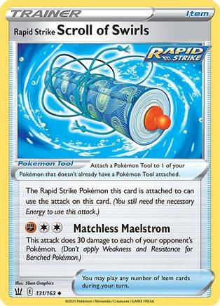 SWSH05 Battle Styles 131/163 Rapid Strike Scroll of Swirls - Reverse Holofoil - Uncommon