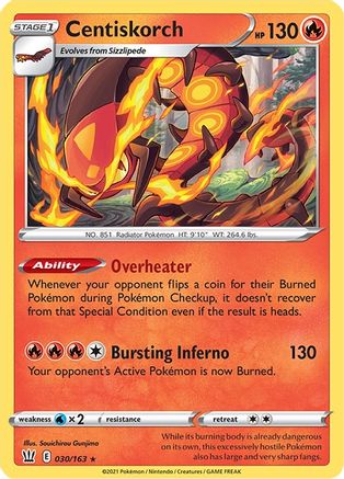 SWSH05 Battle Styles 030/163 Centiskorch - Rare