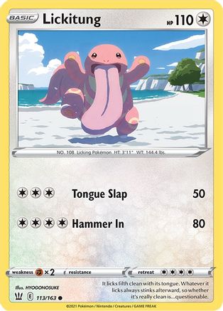 SWSH05 Battle Styles 113/163 Lickitung - Reverse Holofoil - Common