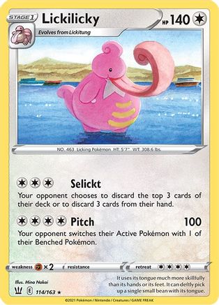 SWSH05 Battle Styles 114/163 Lickilicky - Reverse Holofoil - Rare