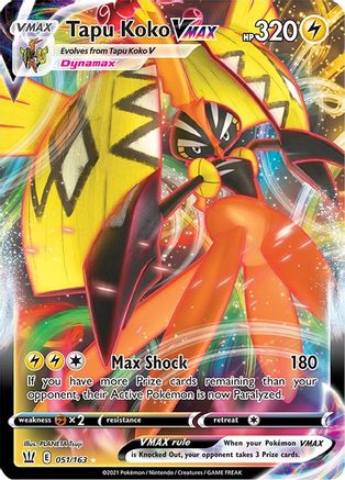 SWSH05 Battle Styles 051/163 Tapu Koko VMAX - Holofoil - Ultra Rare