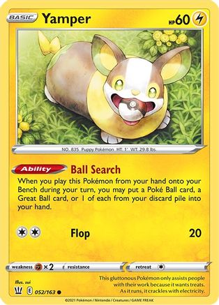 SWSH05 Battle Styles 052/163 Yamper - Reverse Holofoil - Common
