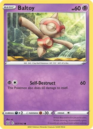 SWSH05 Battle Styles 057/163 Baltoy - Reverse Holofoil - Common