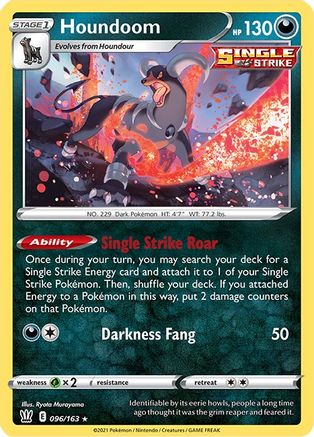 SWSH05 Battle Styles 096/163 Houndoom - Reverse Holofoil - Holo Rare