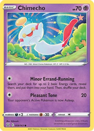 SWSH05 Battle Styles 059/163 Chimecho - Reverse Holofoil - Common