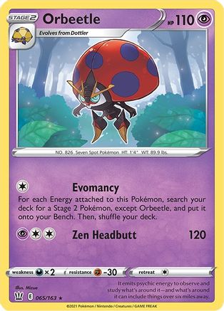 SWSH05 Battle Styles 065/163 Orbeetle - Holofoil - Holo Rare
