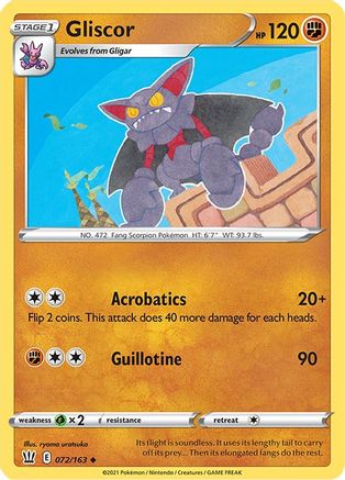 SWSH05 Battle Styles 072/163 Gliscor - Reverse Holofoil - Uncommon