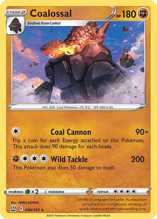 SWSH05 Battle Styles 080/163 Coalossal - Reverse Holofoil - Holo Rare