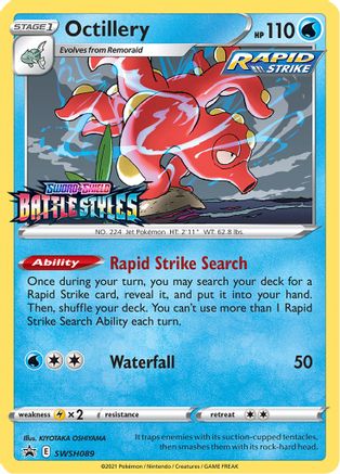 SWSH Sword & Shield Promo Cards SWSH089 Octillery - Holofoil - Promo